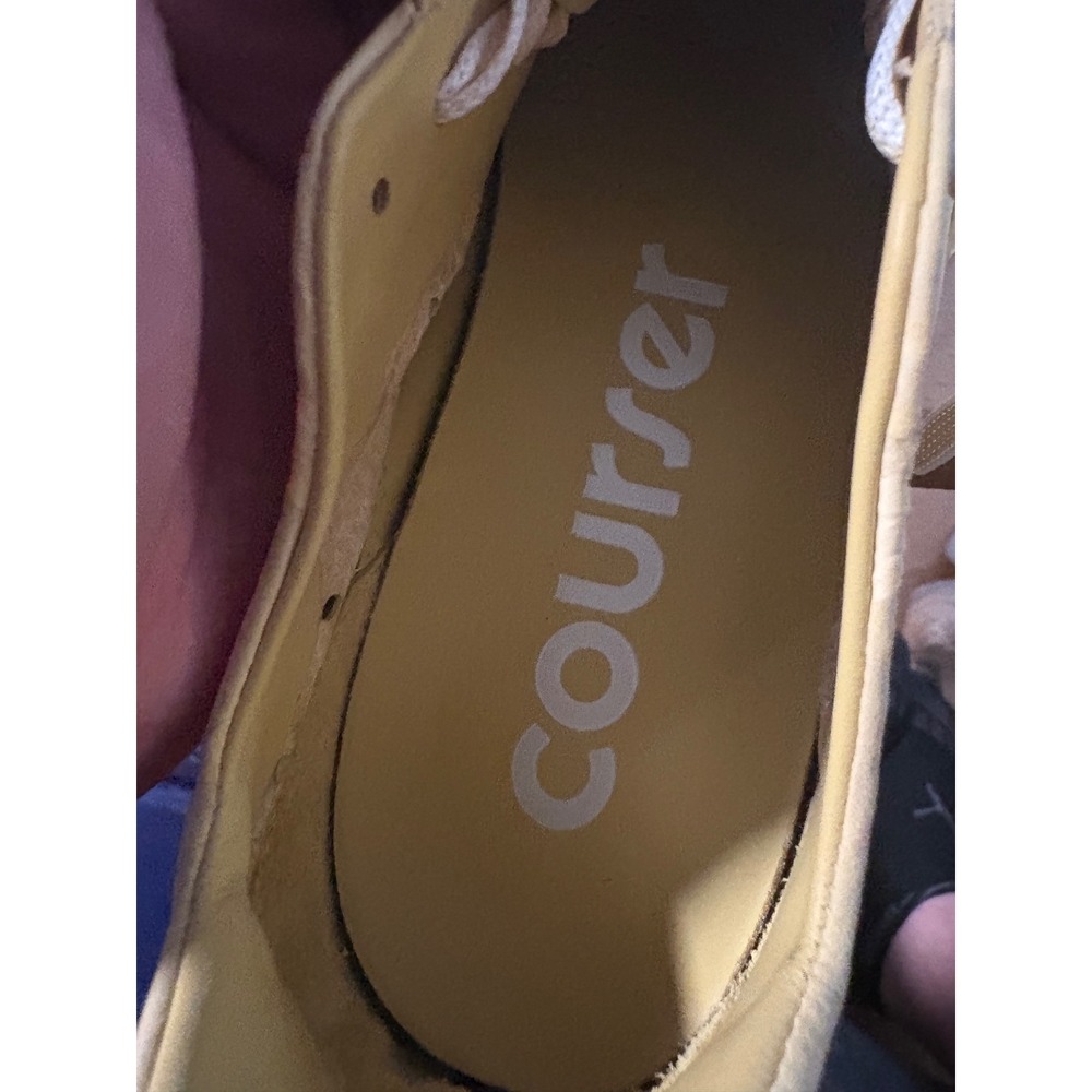 Courser Womens Luxury Leather Performance Sneakers Yellow Made in Italy Low Top - Picture 7 of 10